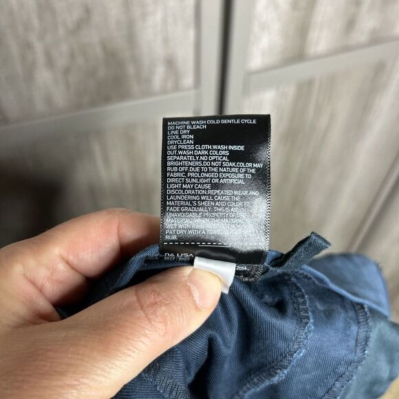 Uniqlo x Hana Tajima Pants Flat Front Pockets Straight Leg Blue Size 4 - Picture 3 of 8